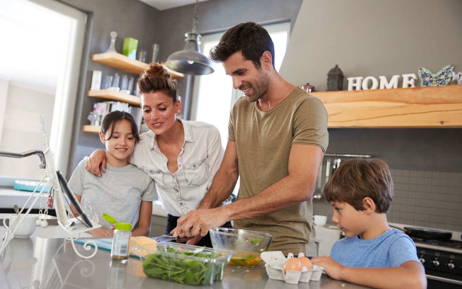 Warm remodeled kitchen interior in Houston, Texas
